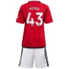 Officiële Voetbalshirt + Korte Broek Manchester United Mengi 43 Thuis 2023-24 - Kids